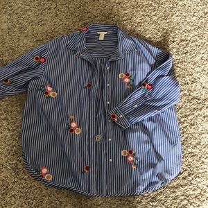 Striped printed blouse